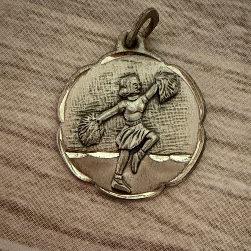 Vintage Sterling Silver Cheerleader Pendant